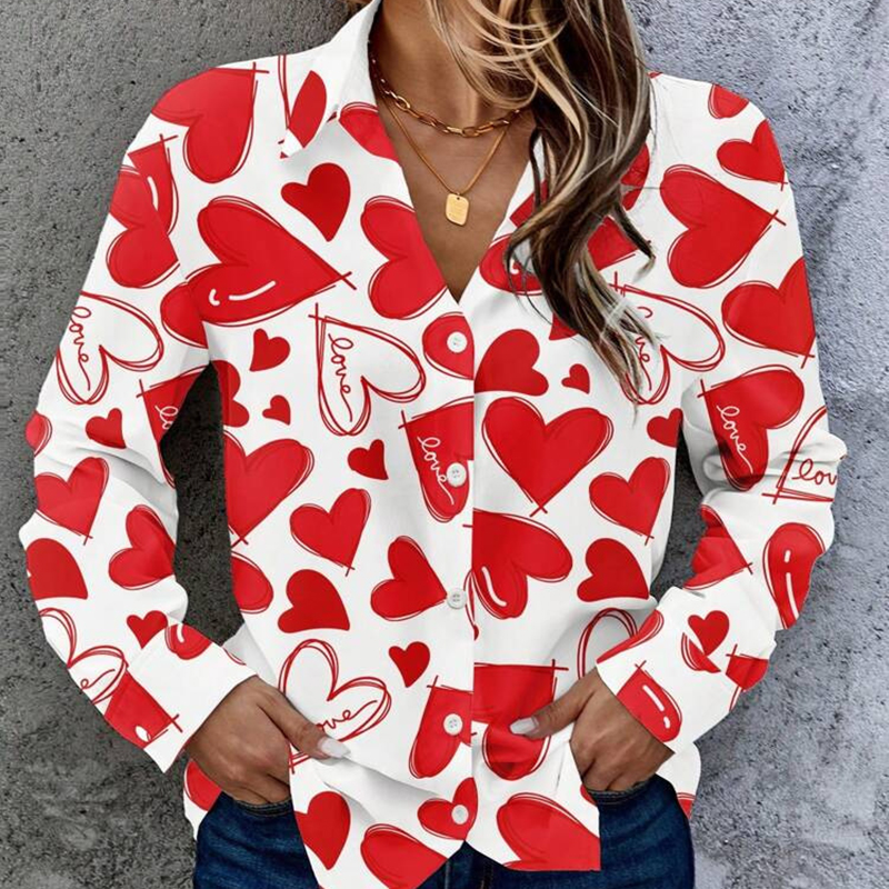Heart Print Teacher Shirt