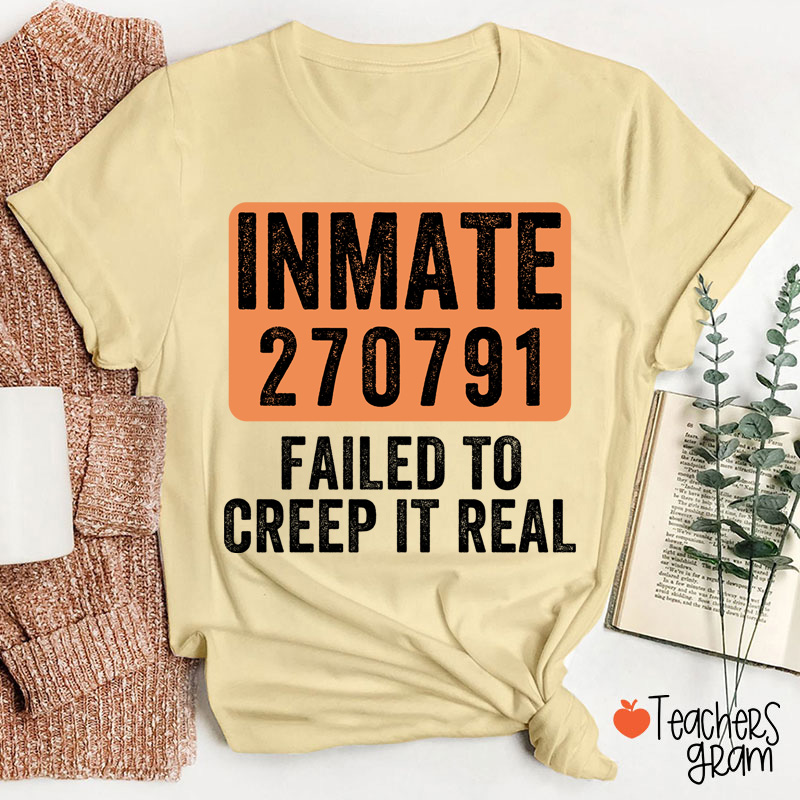 Personalized Spooky Inmate Mugshot Graphics Teacher T-Shirt
