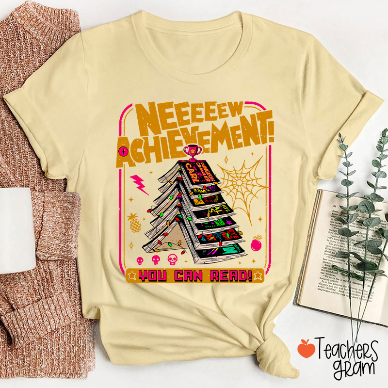 You Can Read Book Tree New Achievement Teacher T-Shirt