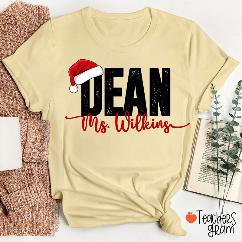 Personalized School Staff Christmas Teacher T-Shirt