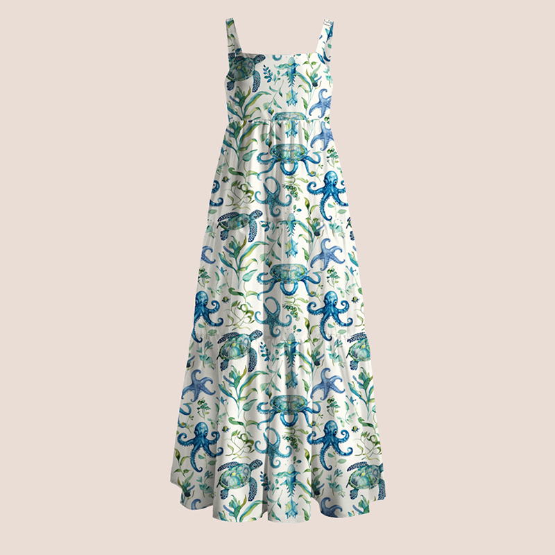 Octopus Turtle Summer Teacher Slip Dress
