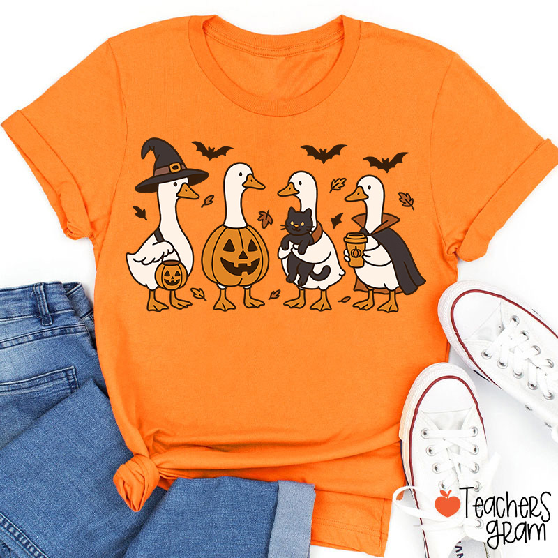 Silly Goose Halloween Teacher T-Shirt-Teachersgram