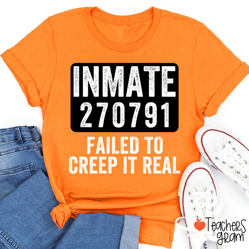 Personalized Spooky Inmate Mugshot Graphics Teacher T-Shirt