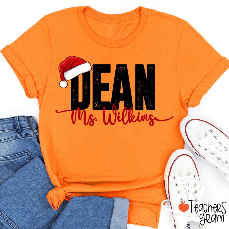 Personalized School Staff Christmas Teacher T-Shirt
