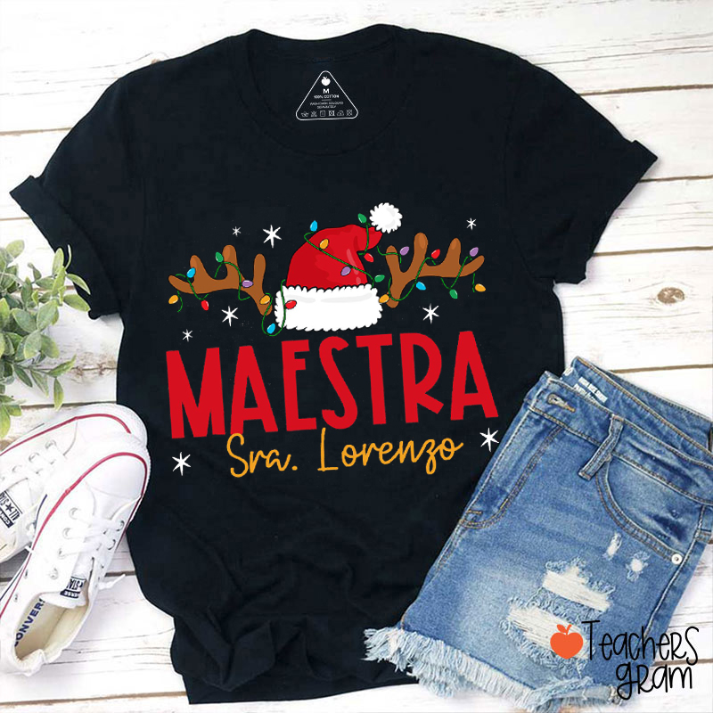 Personalized Name Maestra Spanish Teacher T-Shirt