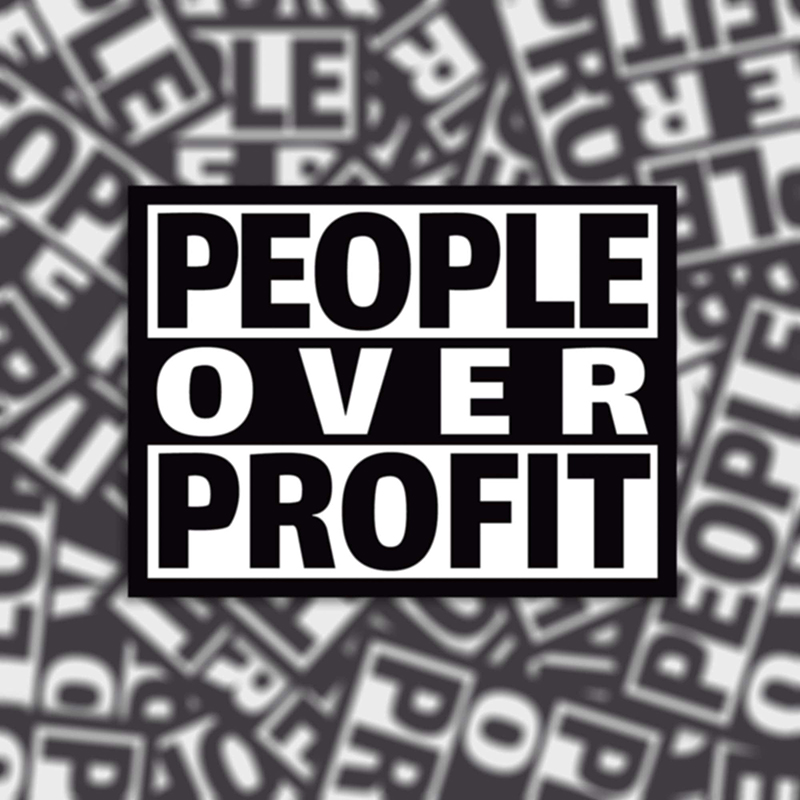 People Over Profit Teacher Stickers