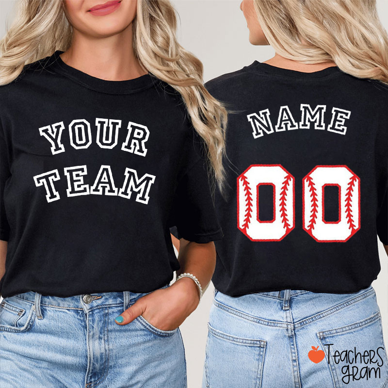 Personalized Game Day Team Teacher Two Sided T-Shirt