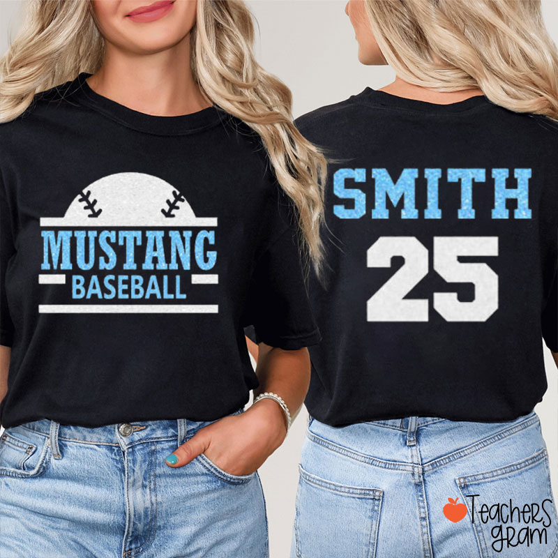 Personalized Mascot Game Day Apparel Teacher Two Sided T-Shirt