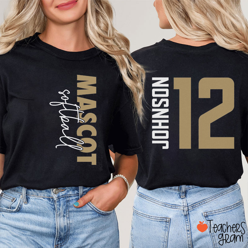 Personalized Mascot Game Day Team Teacher Two Sided T-Shirt