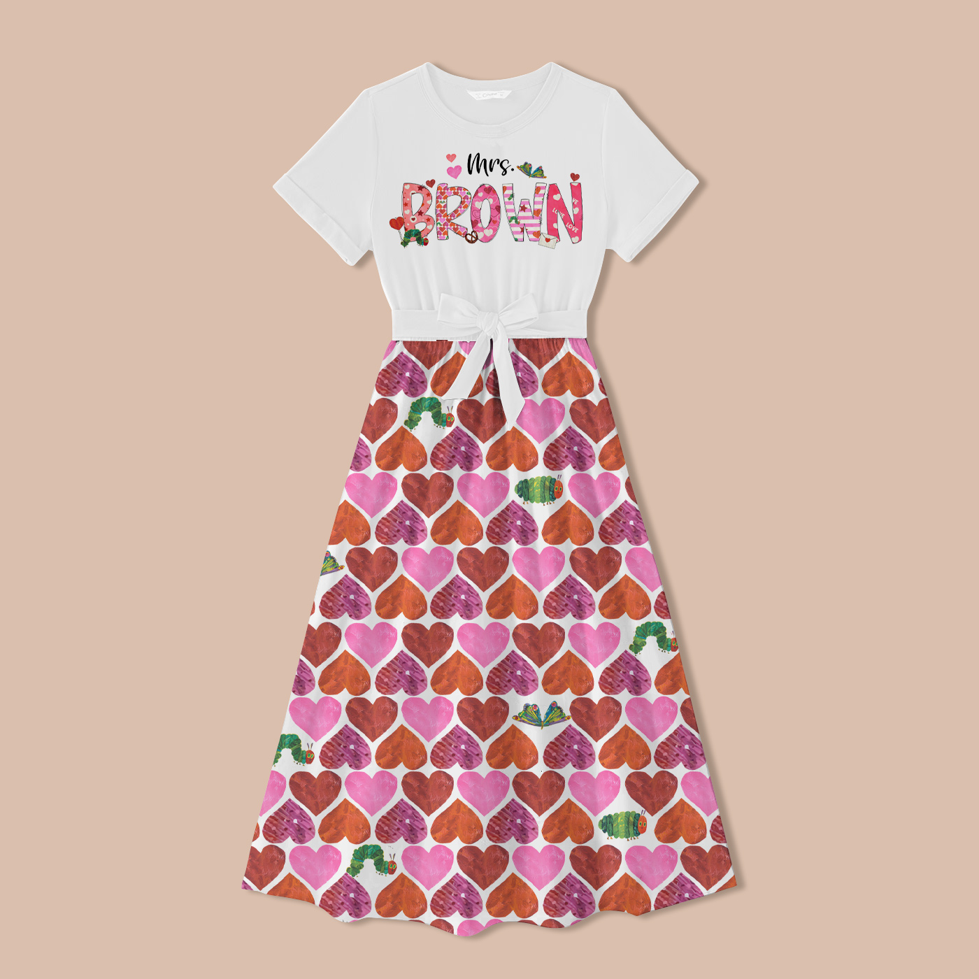 Personalized Name Sweet Caterpillar Teacher One Piece Dress