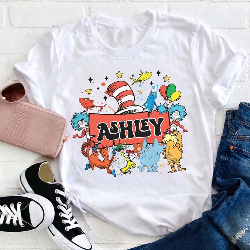 Personalized Reading Friends Teacher T-Shirt
