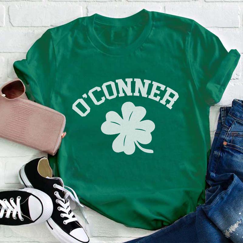 Personalized Shamrock St Patrick's Day Teacher T-Shirt