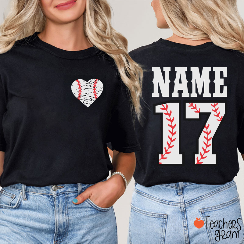 Personalized Sport And Name Game Day Apparel Teacher Two Sided T-Shirt