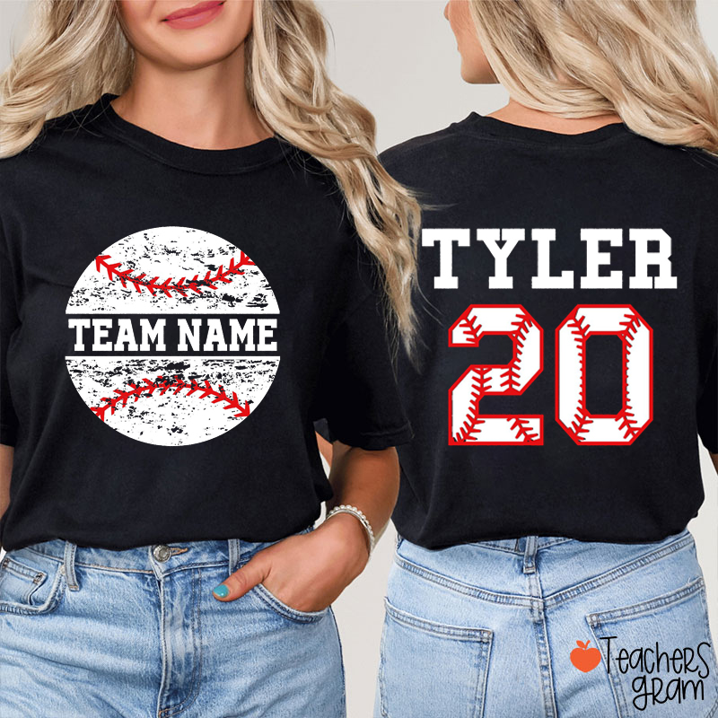 Personalized Sport Team Shirt Teacher Two Sided T-Shirt