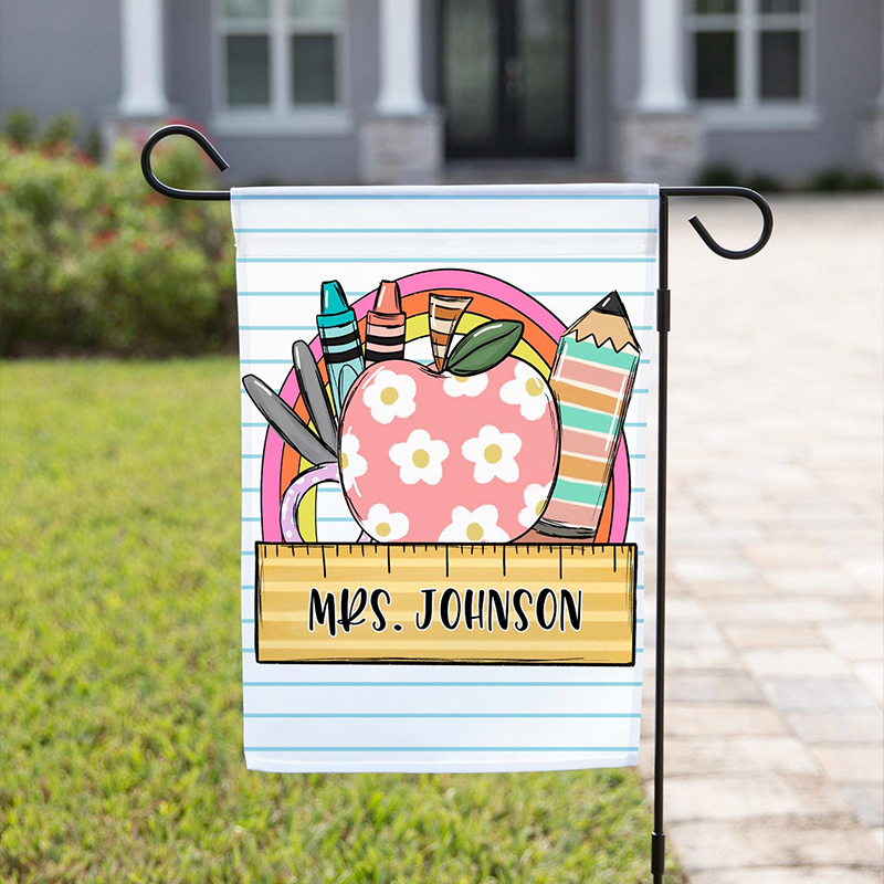 Personalized Classroom Decor Teacher Garden Flag