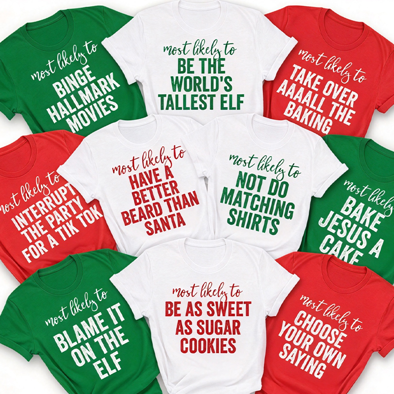 Personalized Family Most Likely To Christmas Teacher T-Shirt