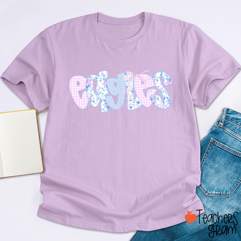 Personalized Mascot Floral Printing Letter Teacher T-Shirt