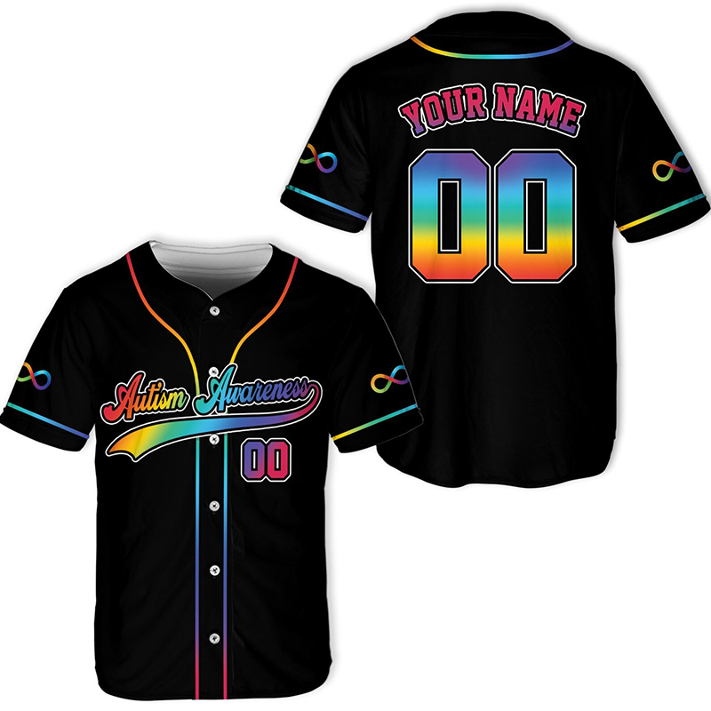Personalized Infinity Symbol Autism Awareness Teacher Baseball Jersey