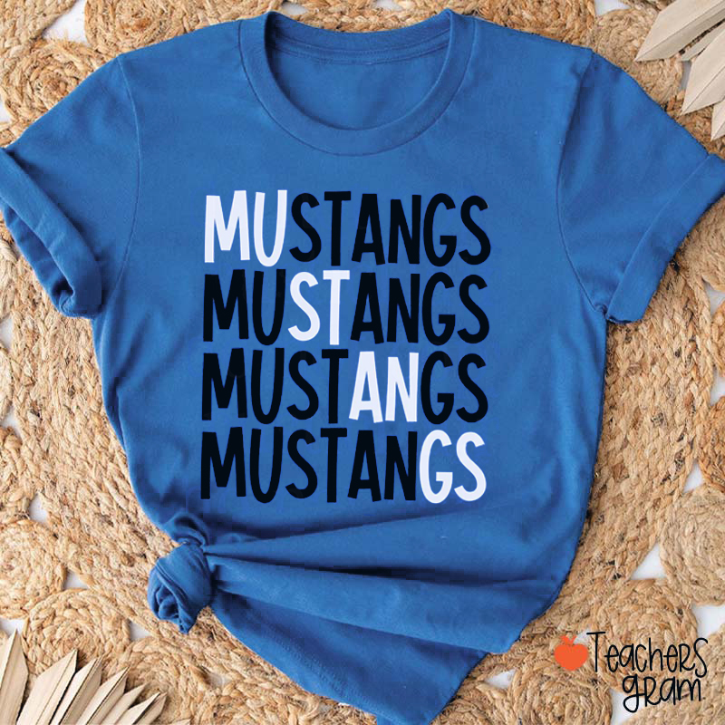 Personalized Mascot Contrasting Colors Teacher T-Shirt
