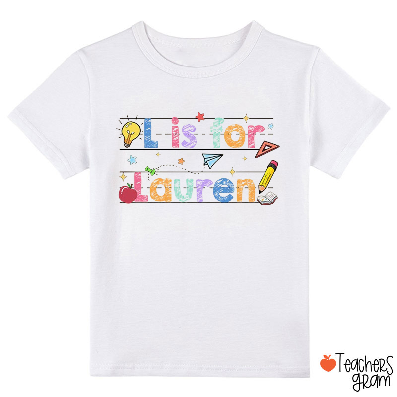 Personalized Name Apple Pencil First Day Class T-Shirt