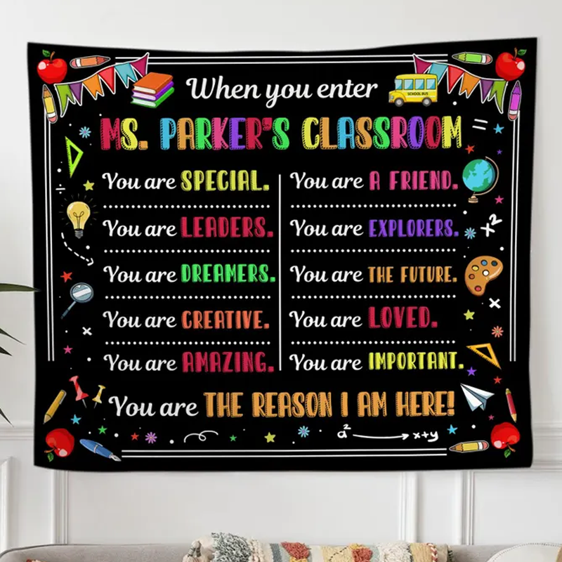Personalized Name Rules Classroom Stationery Tools Strawberry Teacher Classroom Tapestry