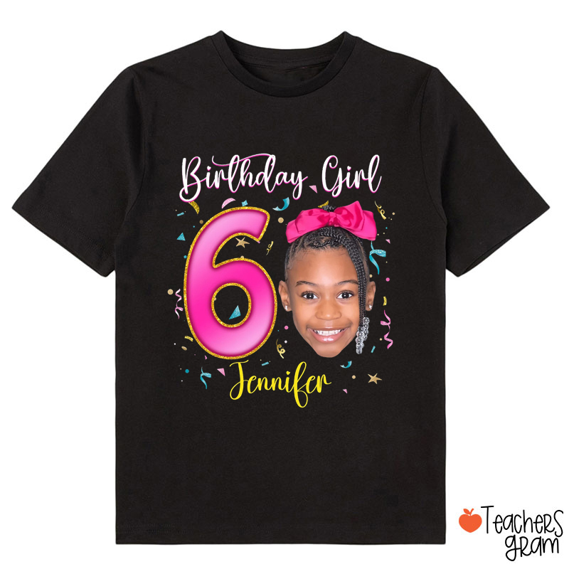 Personalized Photo Birthday Girl Class T-Shirt