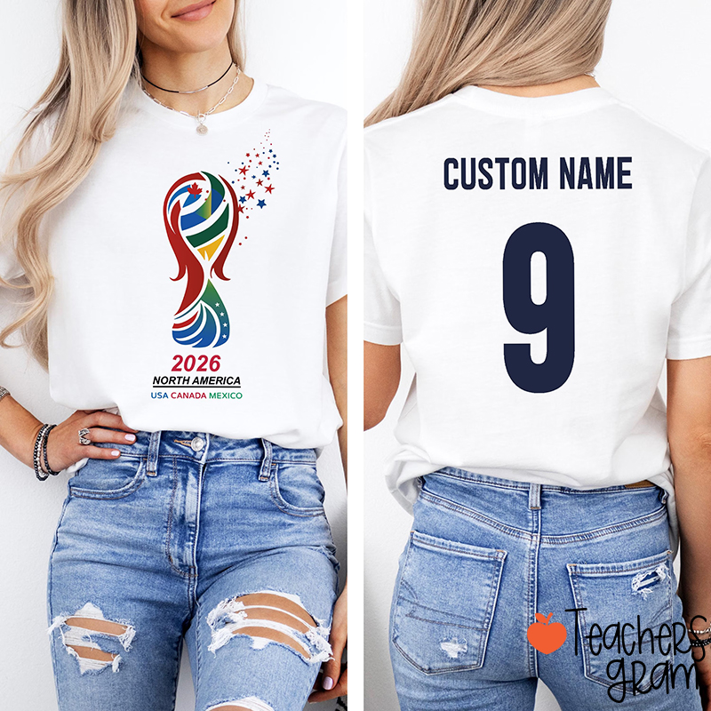 Personalized Political Soccer Cup Fan Teacher Two Sided T-Shirt