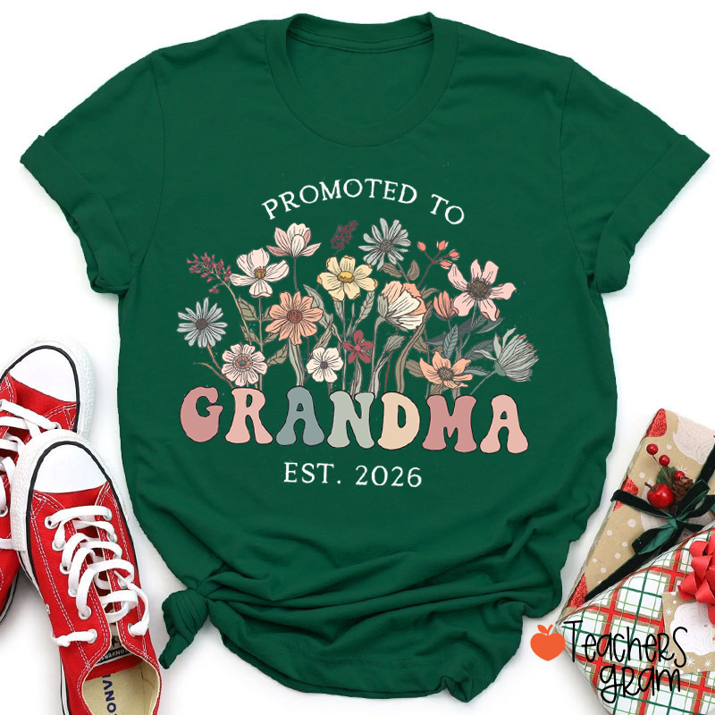 Personalized Promoted To Grandma Teacher T-Shirt