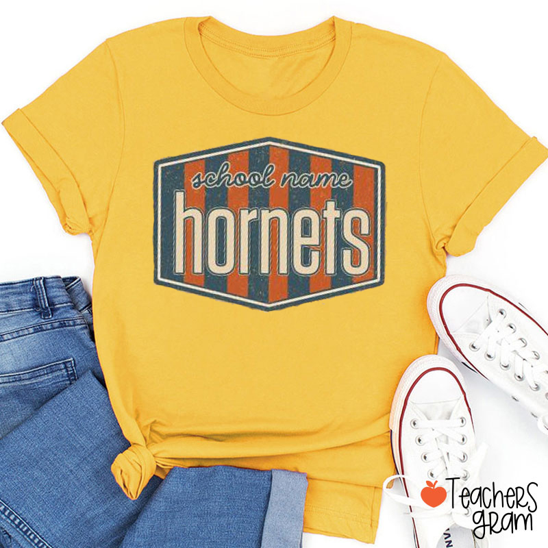 Personalized Mascot Vintage Distressed Football Teacher T-Shirt