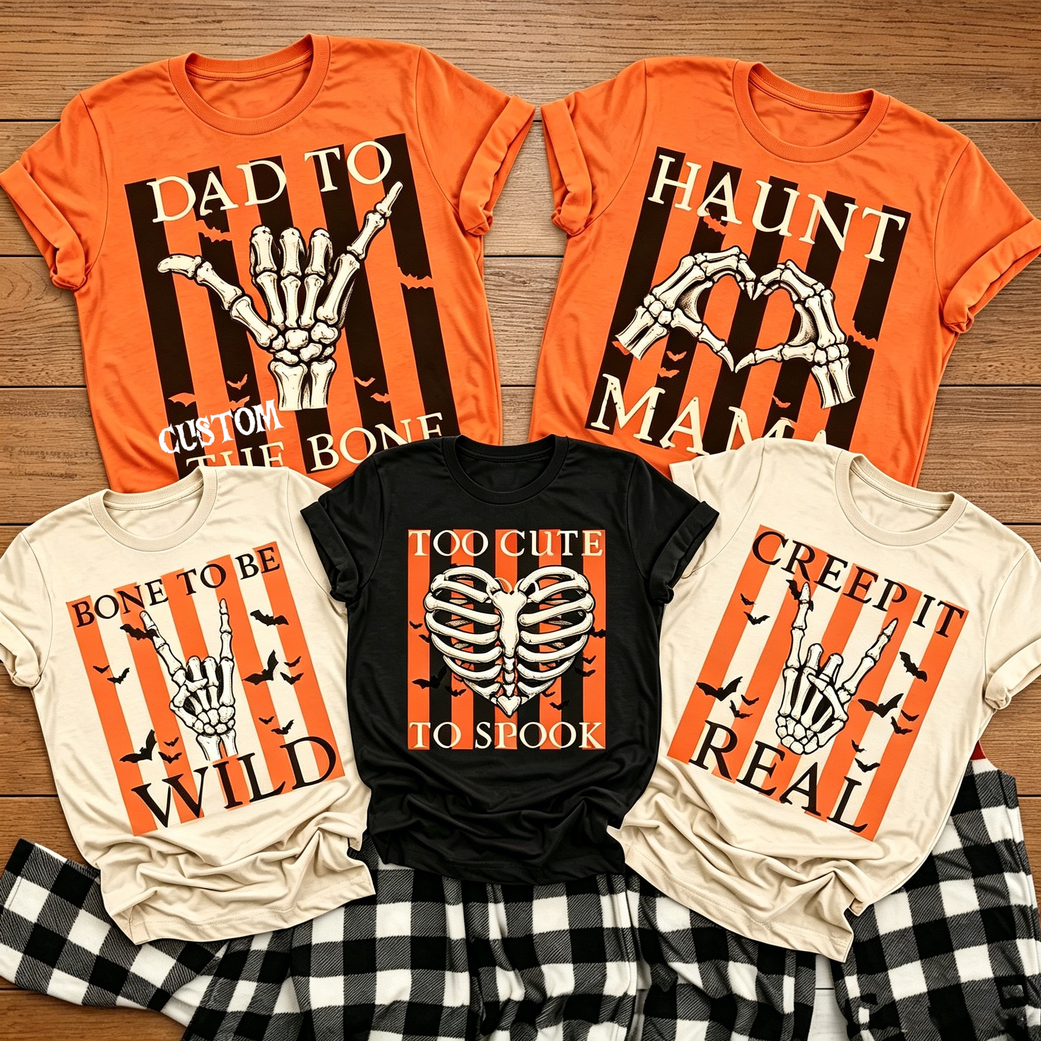 Personalized Skeleton Family Halloween Teacher T-Shirt