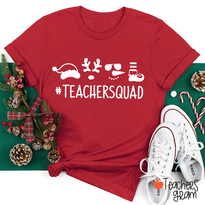 Personalized Teacher Squad Reindeer Snowman Christmas Teacher T-Shirt