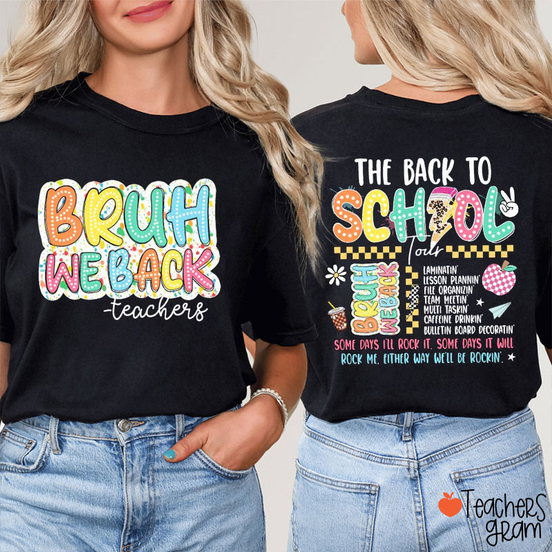 Personalized The Back To School Tour Teacher Two Sided T-Shirt