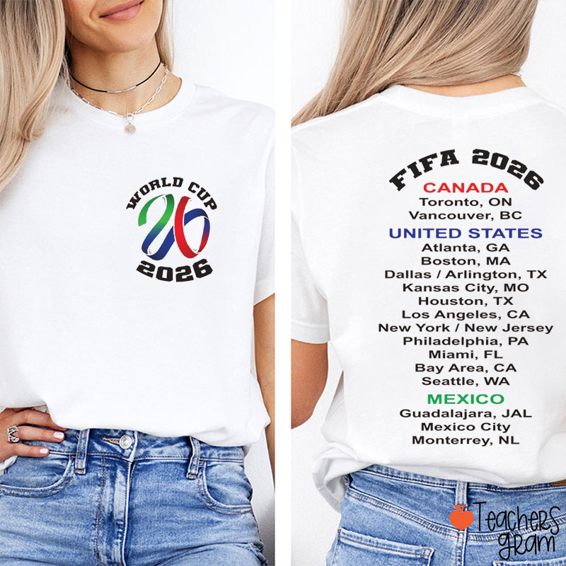 Personalized World Cup Soccer Teacher Two Sided T-Shirt