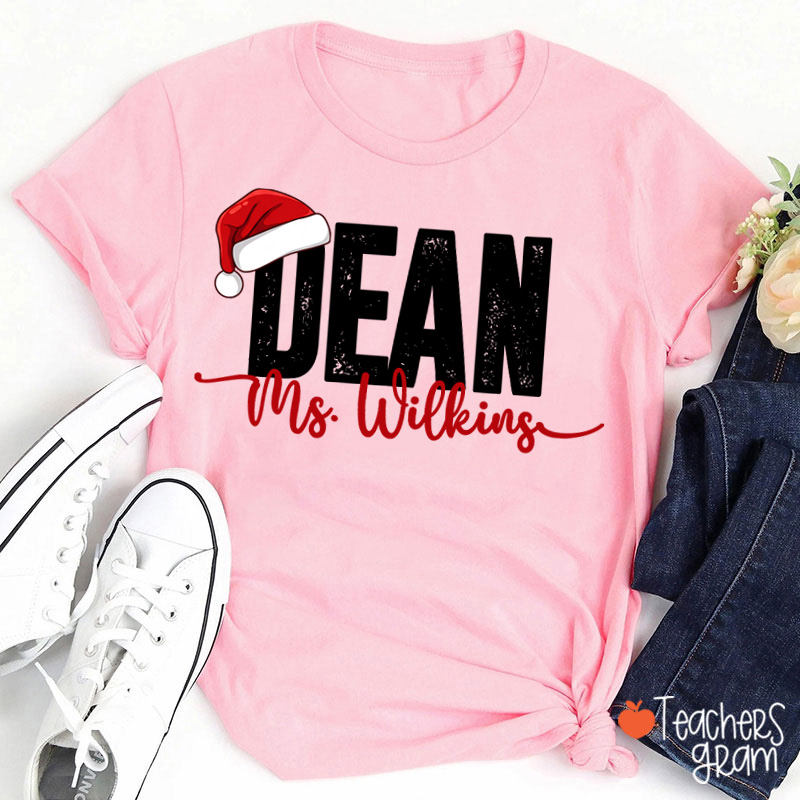 Personalized School Staff Christmas Teacher T-Shirt