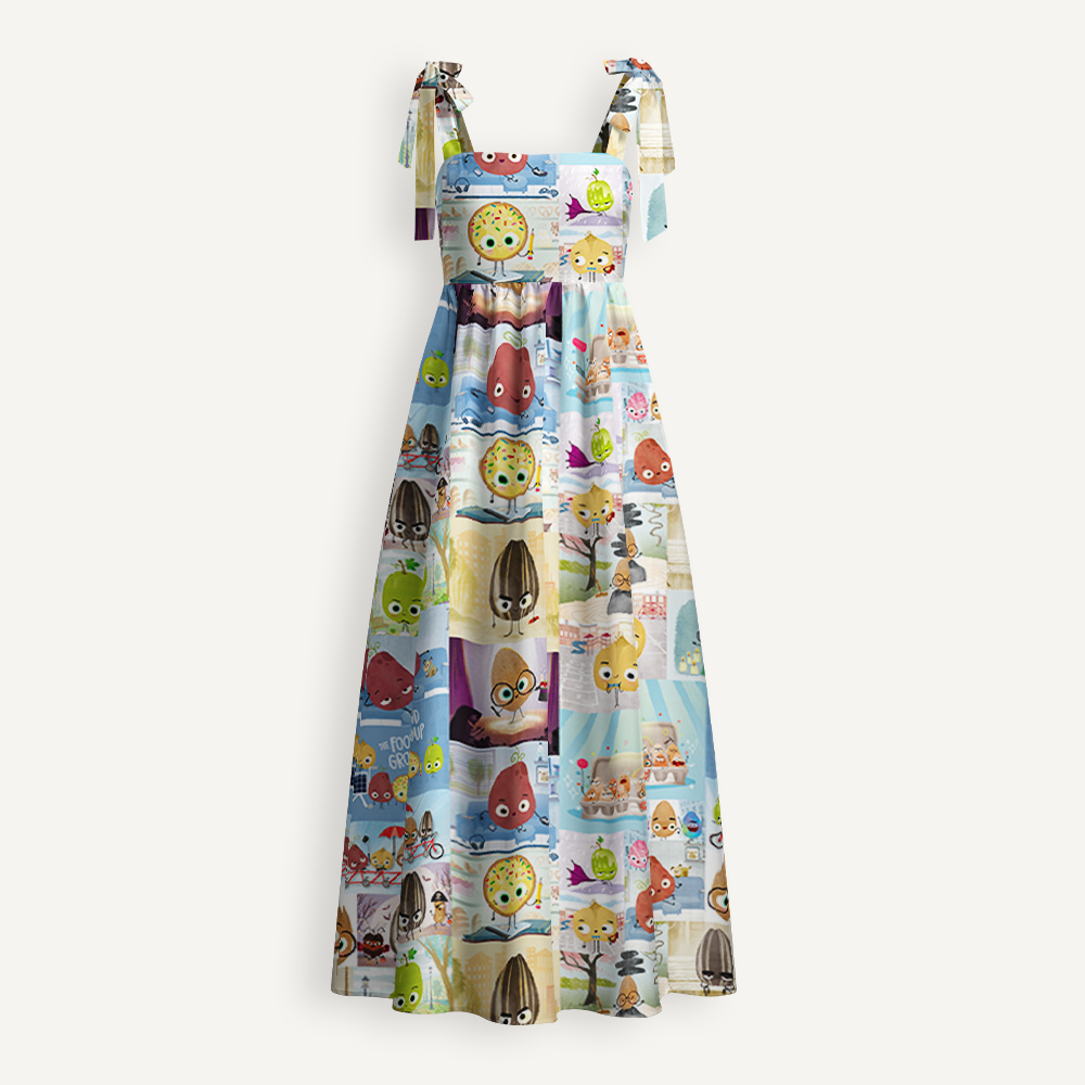 Potatoes Seeds Eggs Teacher Tie Shoulder Dress