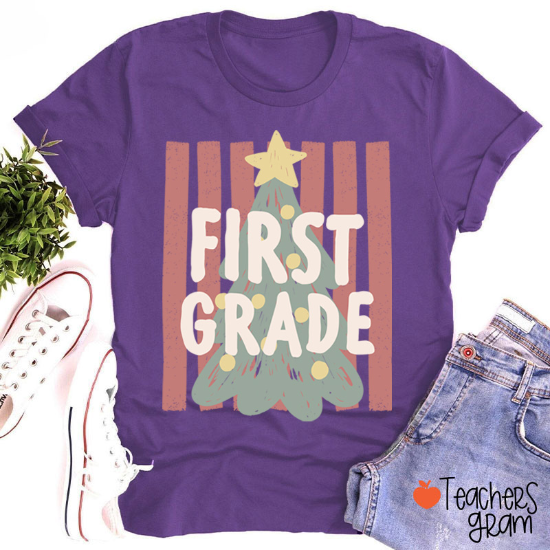 Personalized Jolly Grade Tree Gang Teacher T-Shirt