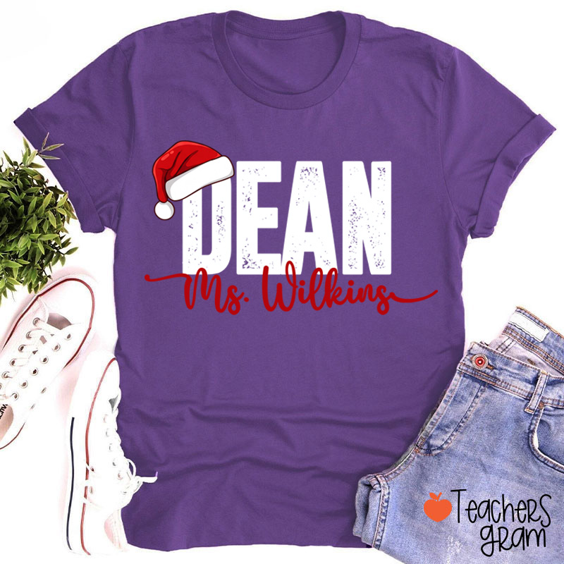 Personalized School Staff Christmas Teacher T-Shirt