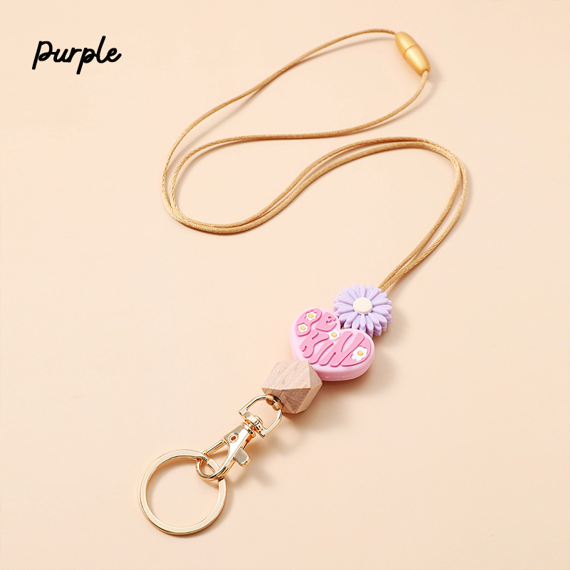 Flower Love Silicone Teacher Lanyard