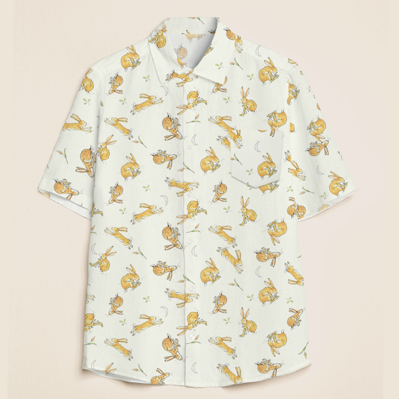 Rabbit Cartoon Character Teacher Short Sleeve Shirt