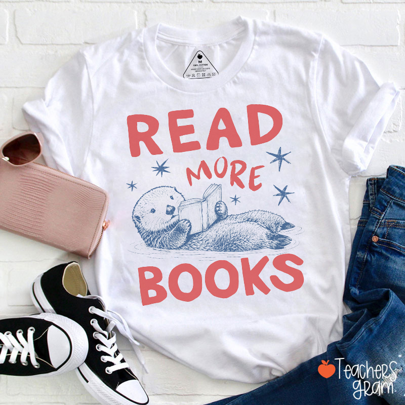 Read More Books Otter Graphic Teacher T‑Shirt