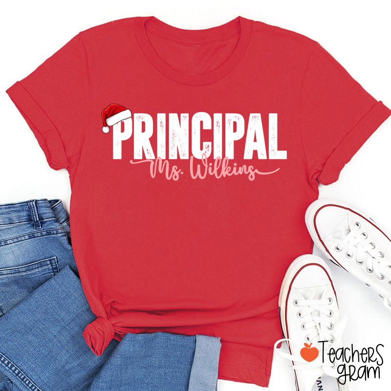 Personalized School Staff Christmas Teacher T-Shirt