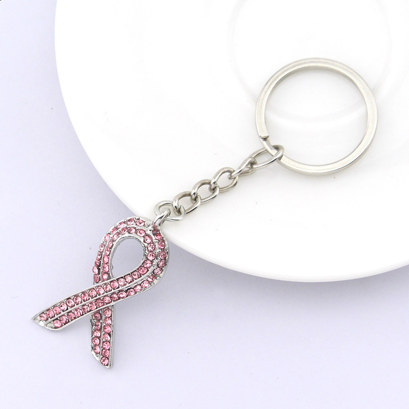 Red Ribbon Diamond Nurse Keychain