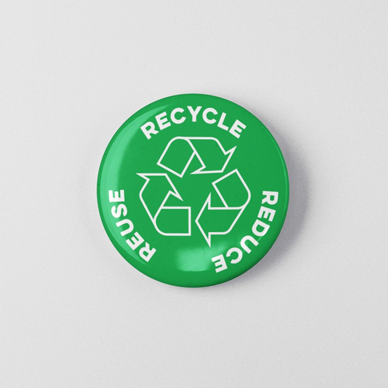 Reduce Reuse Recycle Teacher Pinback Button