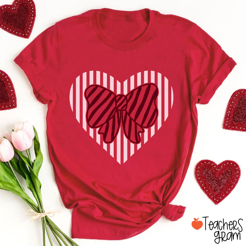 Retro Coquette Love Valentines Teacher T-Shirt