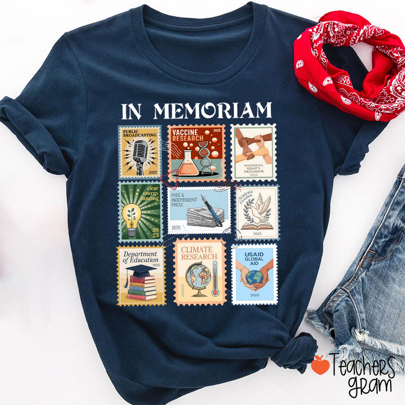 Retro In Memoriam Teacher T-Shirt