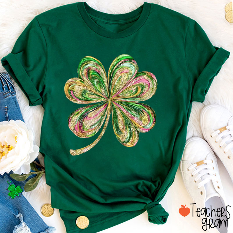 Retro Shamrock Teacher T-Shirt
