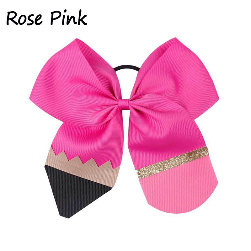 Glitter Pencil Bow Teacher Hair Clip