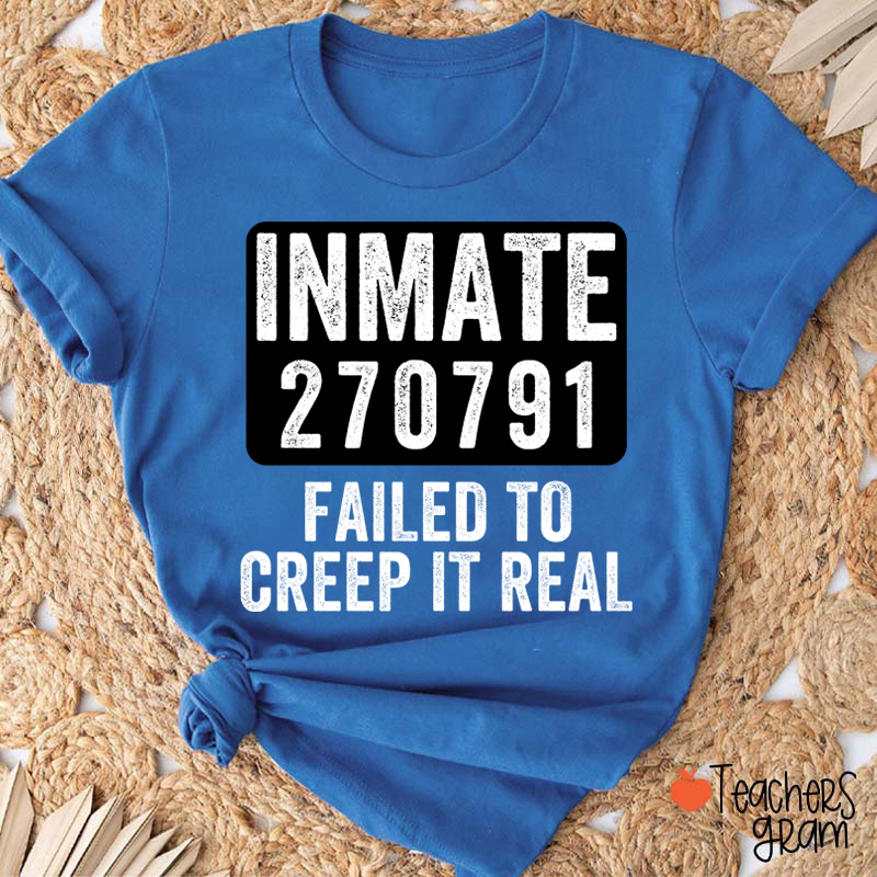 Personalized Spooky Inmate Mugshot Graphics Teacher T-Shirt