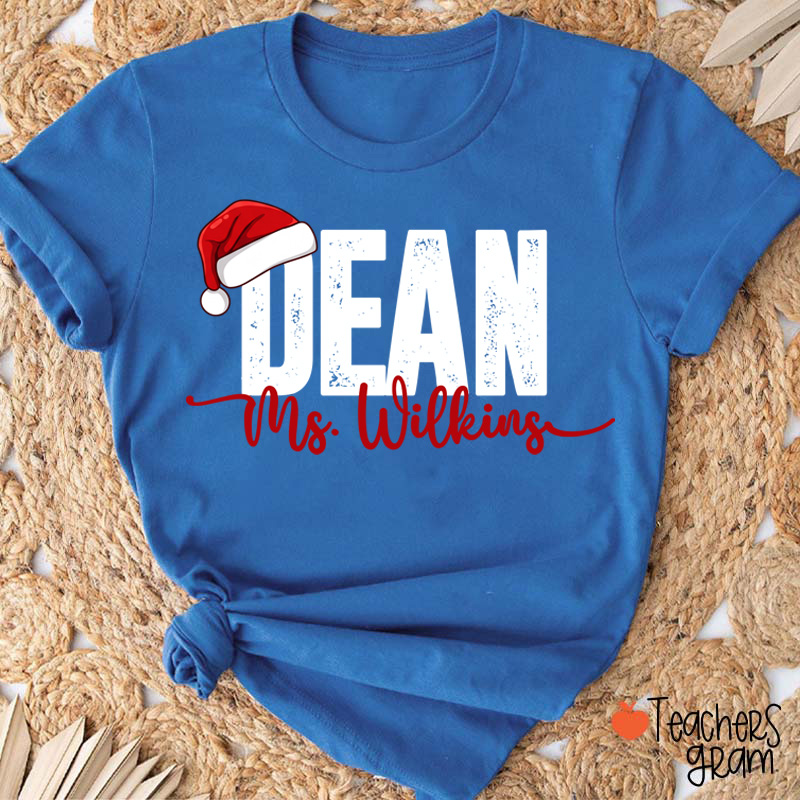 Personalized School Staff Christmas Teacher T-Shirt