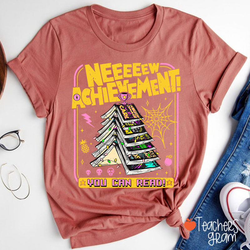 You Can Read Book Tree New Achievement Teacher T-Shirt
